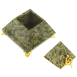 Шкатулка пирамида из натурального камня змеевик Stone Casket варинант исполнения - 2 | Loft Concept в Кирове