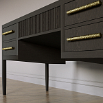 Большой Рабочий стол Primo с 5 выдвижными ящиками Темный орех варинант исполнения - 3 | Loft Concept в Кирове