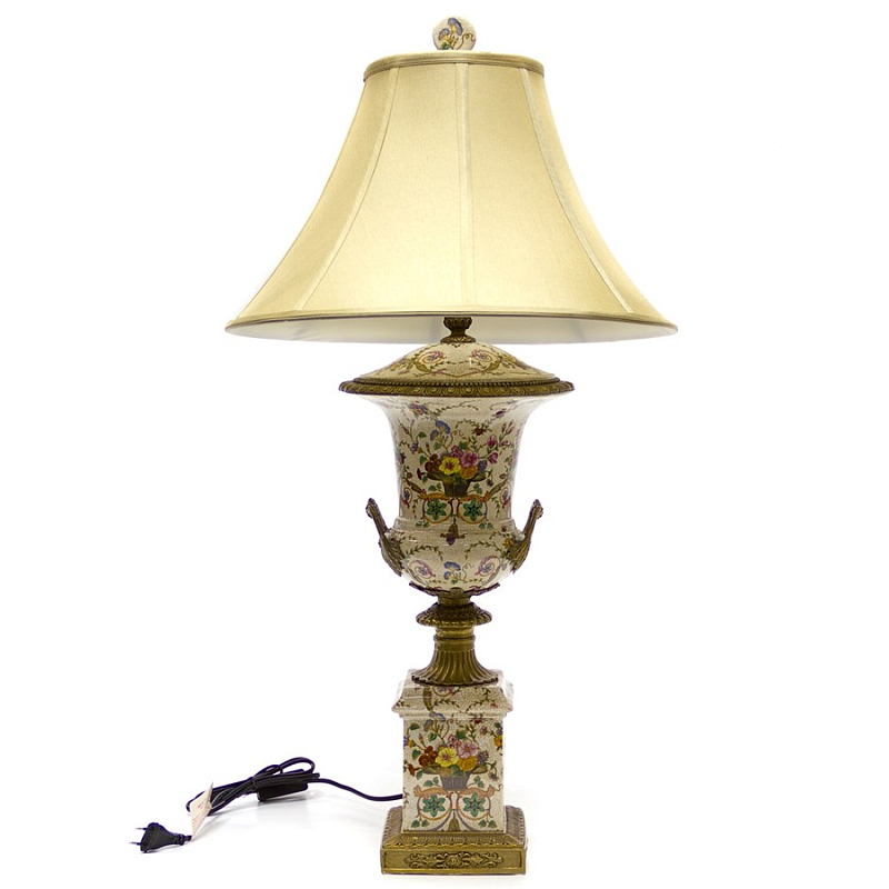 Настольная лампа Pedestal Lamp Белый Бронза Бежевый Настольная лампа Pedestal Lamp Белый Бронза Бежевый в Кирове | Loft Concept