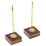 Настольный письменный набор с часами и визитницами из природного камня обсидиана Royal Present варинант исполнения - 4 | Loft Concept в Кирове