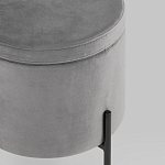 Серый пуф на черных ножках SANJAY варинант исполнения - 4 | Loft Concept в Кирове