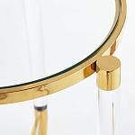 Золотой приставной столик с круглой стеклянной столешницей Weightless Table варинант исполнения - 4 | Loft Concept в Кирове