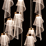 Люстра каскадная с 10-ю прозрачными плафонами Wave Line варинант исполнения - 5 | Loft Concept в Кирове