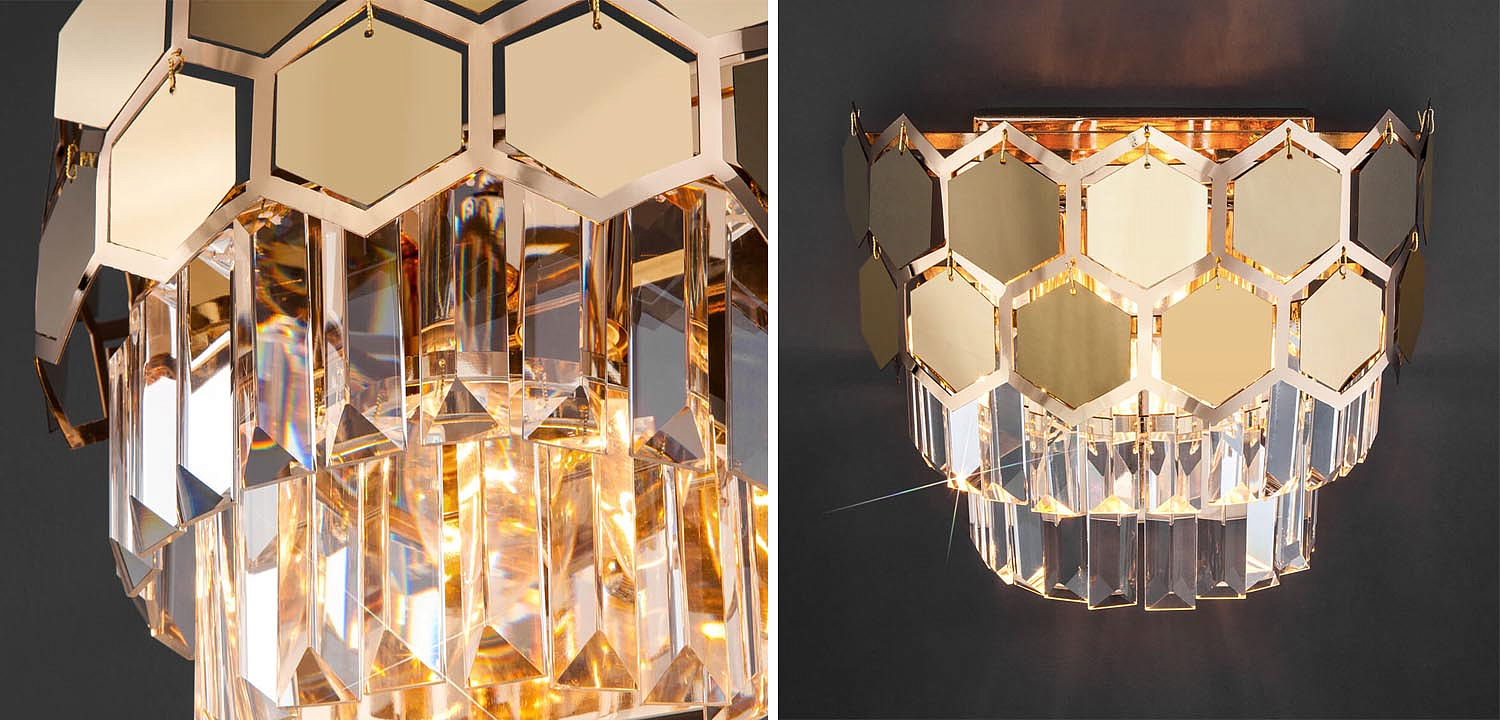 Бра Hanging Hexagon Moira Sconce gold Бра Hanging Hexagon Moira Sconce gold - Loft-Concept в Кирове