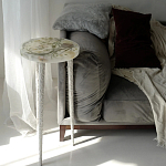 Круглый журнальный столик со столешницей из эпоксидной смолы Epoxy Resin Flowers Coffee Table варинант исполнения - 3 | Loft Concept в Кирове