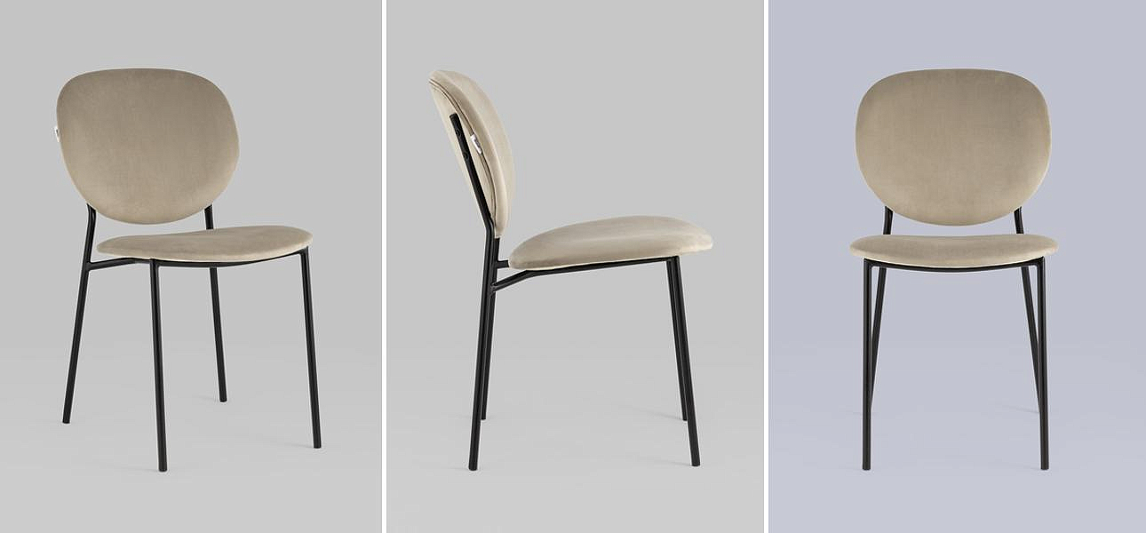 Стул Stanley Chair Бежевый Велюр Стул Stanley Chair Бежевый Велюр - Loft-Concept в Кирове