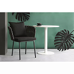 Стул мягкий с декором в виде плетеных лент на спинке и подлокотниках Semicircular Chair Decorated with Ribbons варинант исполнения - 5 | Loft Concept в Кирове