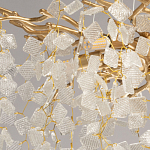 Люстра подвесная золотого цвета с декоративными ветвями и прозрачными рельефными подвесками FAIRYTREE Light варинант исполнения - 4 | Loft Concept в Кирове