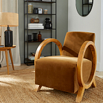 Кресло с круглыми деревянными подлокотниками Modesto Chair варинант исполнения - 6 | Loft Concept в Кирове