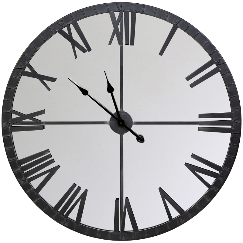 Часы настенные зеркальные с чёрным металлическим циферблатом Mirror Tower Clock Черный Зеркало Часы настенные зеркальные с чёрным металлическим циферблатом Mirror Tower Clock Черный Зеркало в Кирове | Loft Concept