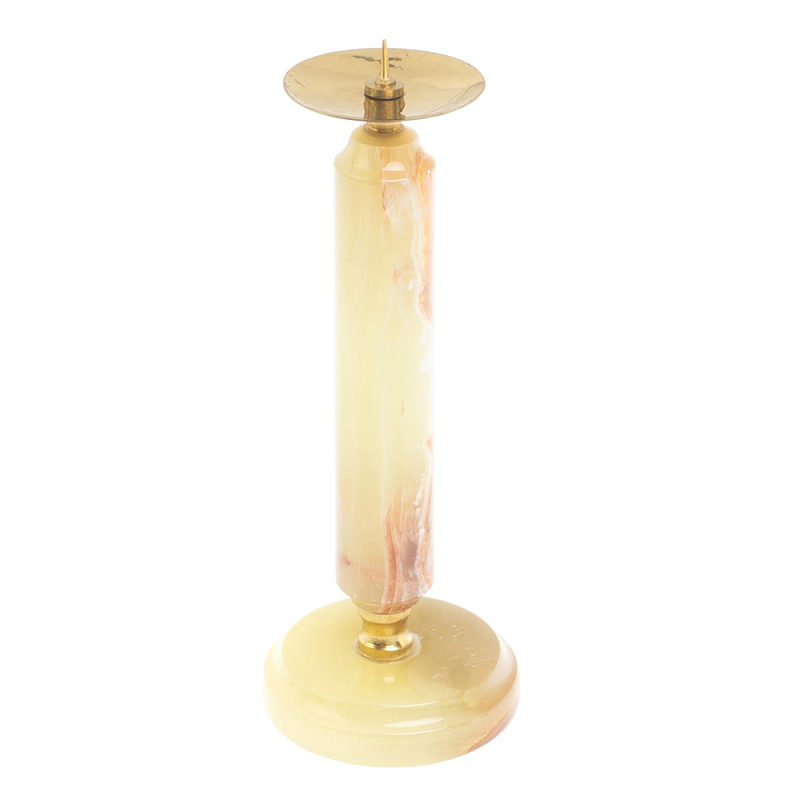 Подсвечник из натурального камня оникс Stone Candlestick Бежевый Золотой Подсвечник из натурального камня оникс Stone Candlestick Бежевый Золотой в Кирове | Loft Concept