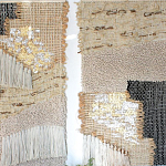 Триптих Геометрический гобелен бежевый Figurative Beige Wall Hangings варинант исполнения - 1 | Loft Concept в Кирове