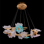Люстра круглая на золотом каркасе с цветочным декором Miscellaneous herbs варинант исполнения - 1 | Loft Concept в Кирове