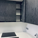 Угловой кухонный гарнитур Жемчужный белый Серый Clarke Kitchen Set White Grey варинант исполнения - 5 | Loft Concept в Кирове