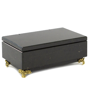 Шкатулка из натурального камня змеевик чёрного цвета Stone Casket