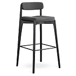 Барный стул из массива ясеня с обивкой из рогожки Elegant Ash Shape варинант исполнения - 2 | Loft Concept в Кирове