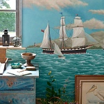 Обои ручная роспись Nantucket Crossing Brandt colourway on scenic paper варинант исполнения - 2 | Loft Concept в Кирове