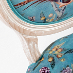 Стул из массива бука бирюзовый с изображением птиц и цветов Turquoise Beige Chinoiserie Birds Garden Chair варинант исполнения - 2 | Loft Concept в Кирове