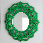 Зеркало круглое в ажурной зеленой раме Green Floral Pattern варинант исполнения - 2 | Loft Concept в Кирове