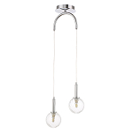 Подвесной светильник с 2-мя рельефными прозрачными плафонами из стекла и основанием цвета Хром Perforated Glass Bubbles варинант исполнения - 1 | Loft Concept в Кирове