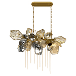 Люстра подвесная с 22-мя гранёными стеклянными плафонами с вертикальными подвесками Gilded Mirage  варинант исполнения - 2 | Loft Concept в Кирове