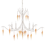 Люстра белая фактурная с подвесками из ракушек Study of Grace варинант исполнения - 3 | Loft Concept в Кирове