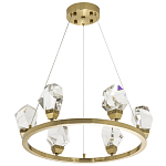 Подвесная круглая люстра с хрустальными плафонами Esme Crystal Brass Ring Chandelier варинант исполнения - 2 | Loft Concept в Кирове