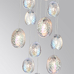 Люстра каскадная с 11-ю круглыми плафонами из рельефного стекла Disc Light варинант исполнения - 3 | Loft Concept в Кирове