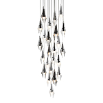 Люстра каскадная с 24-мя рельефными прозрачными плафонами в форме лепестков Glass Pod  варинант исполнения - 1 | Loft Concept в Кирове