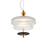 Подвесной светильник многослойный из рифленого прозрачного стекла Academy of Light варинант исполнения - 2 | Loft Concept в Кирове