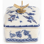 Фарфоровая шкатулка с бронзовой стрекозой Blue and White варинант исполнения - 5 | Loft Concept в Кирове