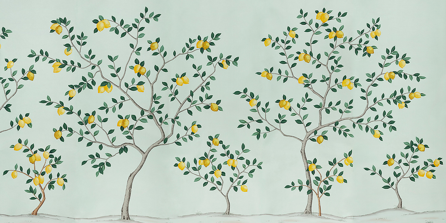 Обои ручная роспись Lemon Grove Ice Blue - Loft-Concept в Кирове