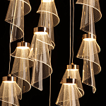 Люстра каскадная с 10-ю прозрачными плафонами Wave Line варинант исполнения - 7 | Loft Concept в Кирове