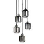 Люстра с 5-ю плафонами серого цвета Smoked Prism варинант исполнения - 1 | Loft Concept в Кирове