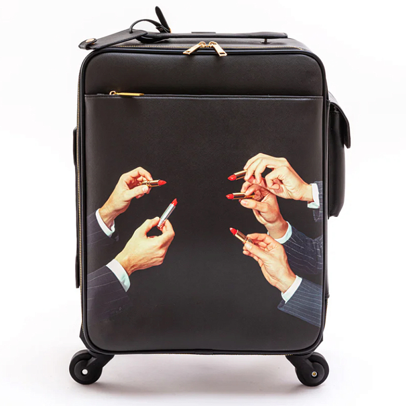 Чемодан дорожный SELETTI Travel Kit Trolley Lipstick Black Черный Мульти в Кирове | Loft Concept 