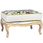 Банкетка золотистая из натурального бука с изображением птиц и цветов Blooming Birds варинант исполнения - 1 | Loft Concept в Кирове