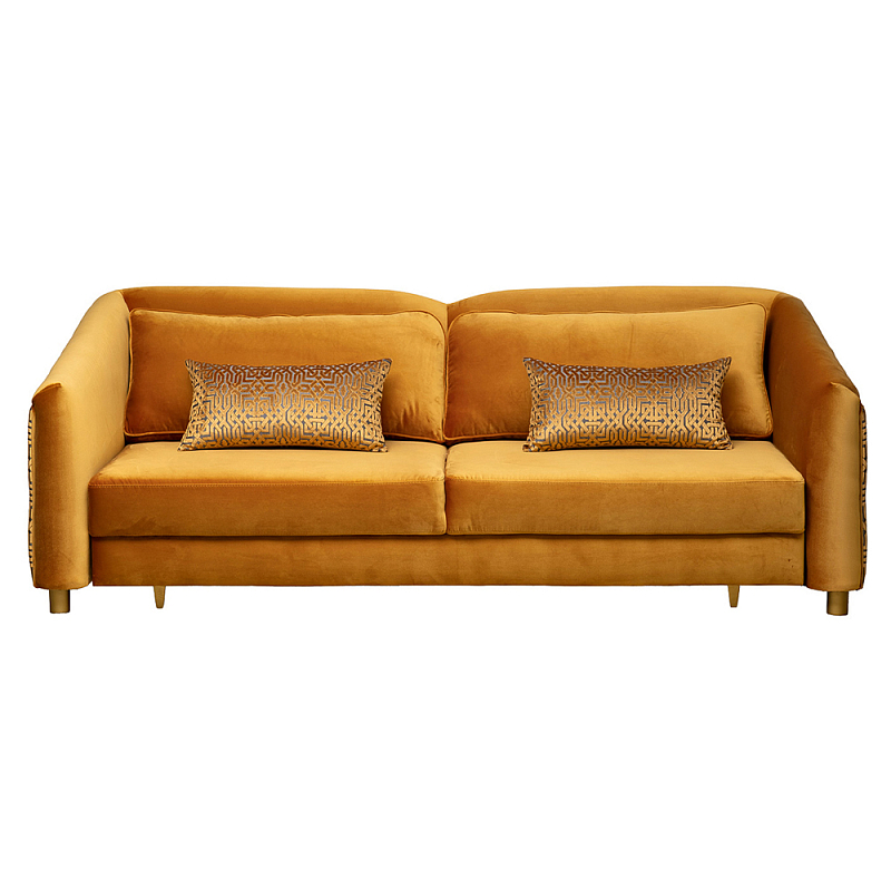 Диван трехместный раскладной с кантом Terracotta Терракотовый Оранжевый в Кирове | Loft Concept 