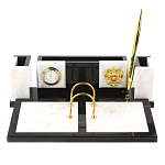 Настольный письменный набор из белого мрамора и змеевика Marble Accessory варинант исполнения - 1 | Loft Concept в Кирове