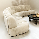 Диван Limoges полукруглой формы с обивкой букле молочного цвета варинант исполнения - 3 | Loft Concept в Кирове