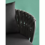 Стул мягкий с декором в виде плетеных лент на спинке и подлокотниках Semicircular Chair Decorated with Ribbons варинант исполнения - 6 | Loft Concept в Кирове