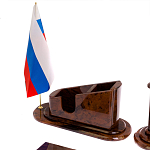 Настольный письменный набор с часами из природного камня обсидиана  Contract Extended варинант исполнения - 3 | Loft Concept в Кирове