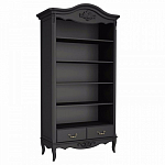 Стеллаж черный широкий из массива бука с 5-ю полками и 2-мя ящиками Black Provence варинант исполнения - 1 | Loft Concept в Кирове