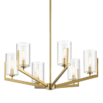 Люстра с 6-ю прозрачными цилиндрическими плафонами Kichler варинант исполнения - 1 | Loft Concept в Кирове