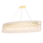 Люстра подвесная овальная с рельефными стеклянными панелями и золотым металлическим каркасом Textured Glass Chandelier варинант исполнения - 2 | Loft Concept в Кирове