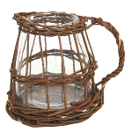 Кашпо стеклянное в плетёной корзине Mistress варинант исполнения - 1 | Loft Concept в Кирове