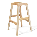 Барный стул со спинкой на 4-х деревянных ножках Голубой Велюр Ava Charm варинант исполнения - 3 | Loft Concept в Кирове