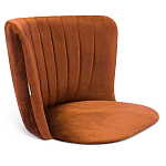 Барный стул со спинкой на 4-х деревянных ножках Оранжевый Велюр Ava Charm варинант исполнения - 3 | Loft Concept в Кирове