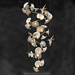 Люстра каскадная из белых цветов каллы и птичек Refined Taste of Light варинант исполнения - 1 | Loft Concept в Кирове