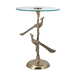 Столик с круглой стеклянной столешницей и корпусом в виде двух павлинов на ветке Table Two Peacocks варинант исполнения - 4 | Loft Concept в Кирове