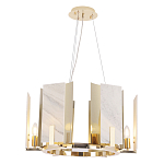 Люстра подвесная круглая с мраморными прямоугольными вставками и золотым основанием Диаметр 55 см Marble square Chandelier варинант исполнения - 4 | Loft Concept в Кирове